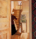 Mesdag Hendrik Willem Interior With Staircase Sun
