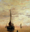 Mesdag Hendrik Willem Ships On A Calm Sea Near The Coast Sun