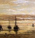 Mesdag Hendrik Willem Ships On The Beach Sun