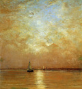 Mesdag Hendrik Willem Sunset At Scheveningen Sun