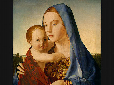 Antonello da Messina Madonna and Child, c  1475, 58 9x43 7 c