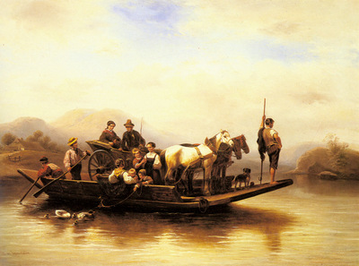 Meyerheim Wilhelm Alexander The Ferry Crossing