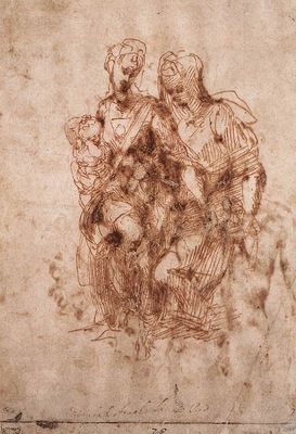 Michelangelo St Anne with the Virgin and the Christ Child