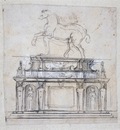 Michelangelo Design for a statue of Henry II of France on horseback