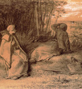 Millet Jean Francois Shepherdesses Seated In The Shade