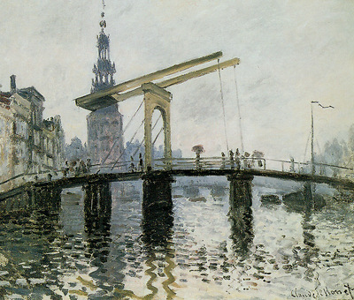 Monet Claude Rapenburgwal with Montelbaanstoren Sun
