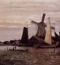 Monet Claude A Windmill at Zaandam