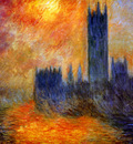 Monet Claude House of Parliament Sun