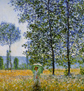 Monet Claude Sunlight effect poplars Sun