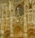 Monet The Rouen Cathedral, le portail, temps gris