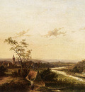 Morel Jan Evert An Extensive Summer Landscape With A Town In The Background