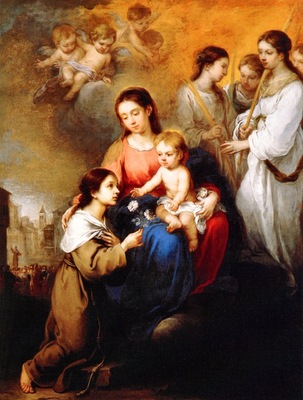Murillo, Bartolome Esteban The Virgin and Child with St Rosalina end