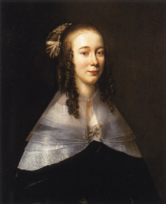 Mytens Jan Portrait of a lady wearing a black dress and a white collar