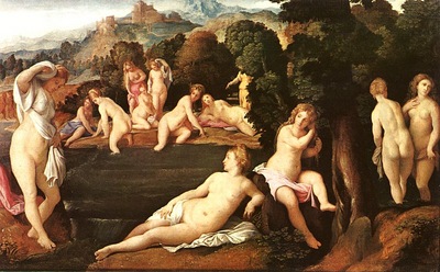 Palma Vecchio Diana and Callisto, 1525, oil on canvas, Art H