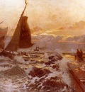 Petersen Angeln Heinrich Sailing Ships Returning In Heavy Seas