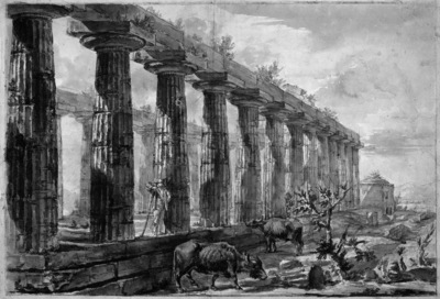 Piranesi Giovanni Temple in Paestum Sun