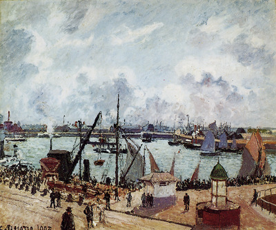 Pissarro Camille Outer harbour of Le Havre Sun