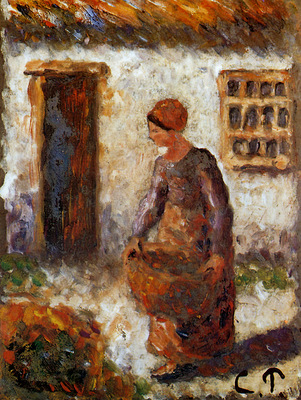 Pissarro Camille Peasant woman with basket Sun
