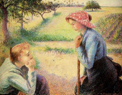 Pissarro Camille The talk Sun