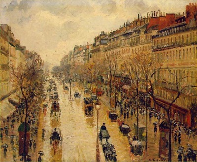 Pissarro Le Boulevard Montmartre, temps de pluie, apres midi