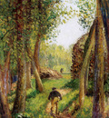 Pissarro Camille Forest scene with two figures Sun