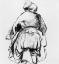 Pissarro Camille Kneeling woman Sun