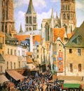 Pissarro Camille The old market at Rouen Sun