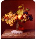 Preyer Johann Wilhelm A Still Life With A Bowl Of Fruit On A Marble Table