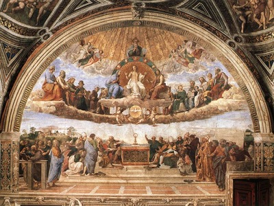 Raffaello Stanze Vaticane Disputation of the Holy Sacrament La Disputa