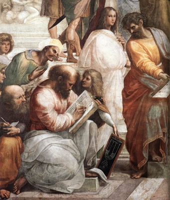 Raffaello Stanze Vaticane The School of Athens detail [04]