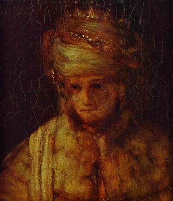 Rembrandt Assuerus  Detail of Assuerus, Haman and Esther