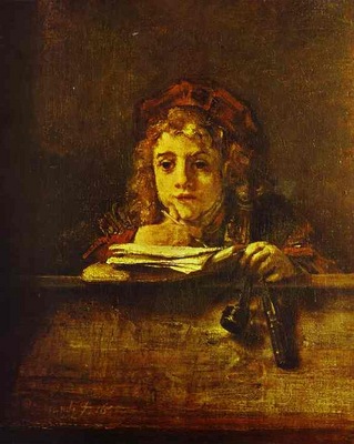 Rembrandt The Artists Son Titus at His Desk