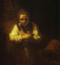 Rembrandt A Girl with a Broom