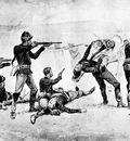 Fr 049 The Opening of the Fight at Wounded Knee FredericRemington sqs