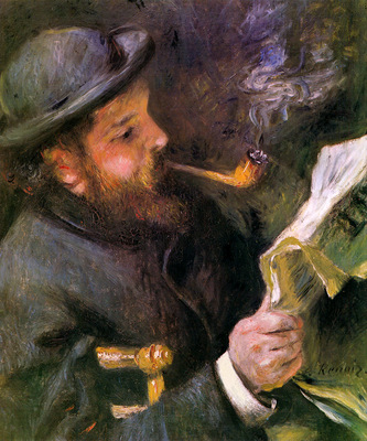 Renoir Auguste Claude Monet reading Sun