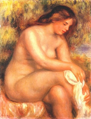 renoir bather drying her leg c1910