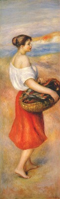 renoir girl with a basket of fish c1889
