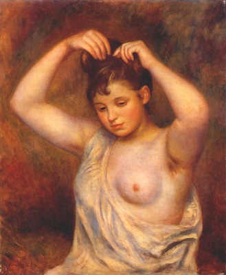 renoir woman arranging her hair