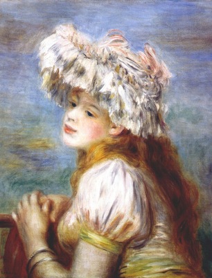 renoir young girl in a lace hat