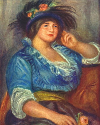 renoir young woman with a rose in her hat