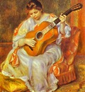 Pierre Auguste Renoir A Woman Playing the Guitar
