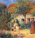 renoir garden scene in brittany c1886