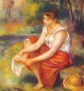 renoir girl wiping her feet c1890
