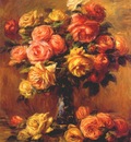 renoir roses in a vase c1910