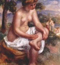 renoir seated bather in a landscape eurydice 1895