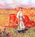 renoir the shepherdess the cow and the ewe 1886