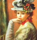 renoir young girl in a white hat