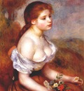 renoir young girl with daisies
