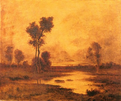 Richet Leon A River Landscape