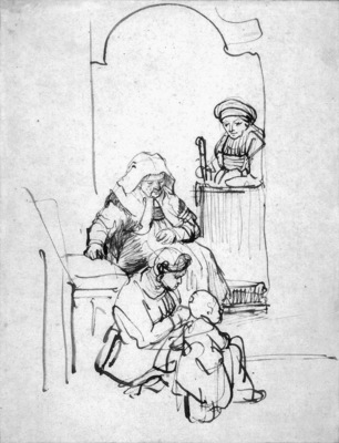 Rijn van Rembrandt Three women and a child Sun